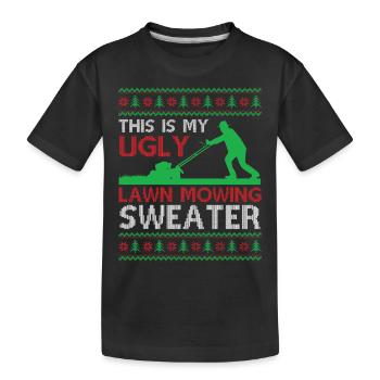 Blague de jardinage de Noël C’est ma moche pelouse Mowi - T-shirt bio Premium Enfant - noir - Devant