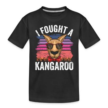 Je me suis battu avec un kangourou animal kangourou kangourou - T-shirt bio Premium Enfant - noir - Devant