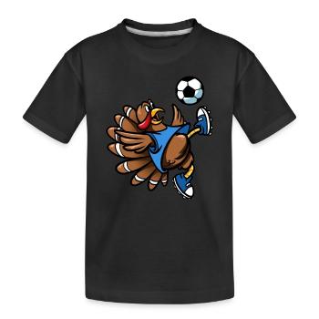 Thanksgiving Soccer Turkey Bicycle Kick Men Boys - Kids' Premium Organic T-Shirt - black - Front