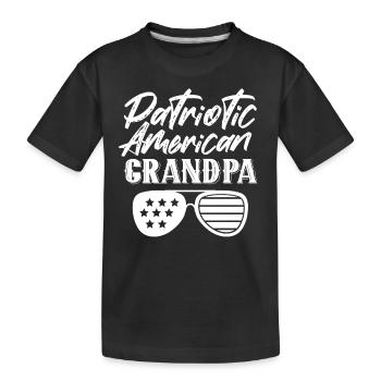 Patriotic American Grandfather Patriot US - Kids' Premium Organic T-Shirt - black - Front