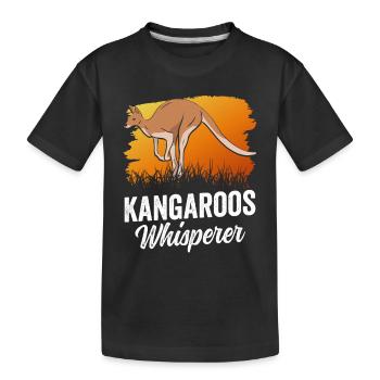 Kangourou Chuchoteur Kangourou Kangourou Animal - T-shirt bio Premium Enfant - noir - Devant