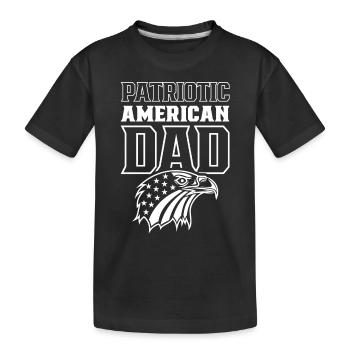 Patriotic American Father Patriot USA US - Kids' Premium Organic T-Shirt - black - Front