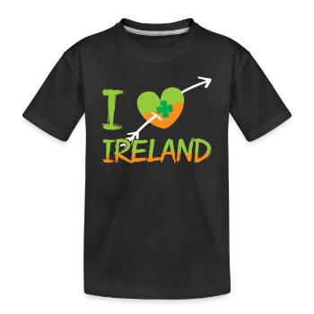 I love Ireland St. Patrick's Day Irish Irish - Kids' Premium Organic T-Shirt - black - Front