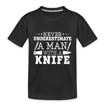 Lanceur de couteaux Disque Lanceur de couteau cadeau - T-shirt bio Premium Enfant - noir - Devant