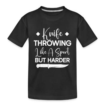 Lanceur de couteaux Disque Lanceur de couteau cadeau - T-shirt bio Premium Enfant - noir - Devant