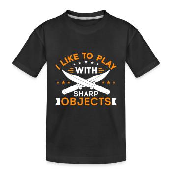 Lanceur de couteaux Disque Lanceur de couteau cadeau - T-shirt bio Premium Enfant - noir - Devant