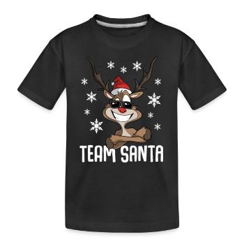 Team Santa Weihnachten Rentier - Kinder Premium Bio T-Shirt - Schwarz - Vorne