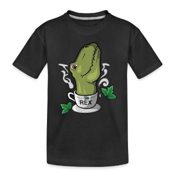 Tea-Rex Tea Time Tea Drinker Dinosaurs - Kids' Premium Organic T-Shirt - black - Front