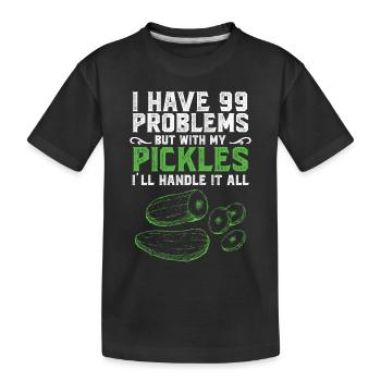 J’ai des problèmes mais avec mes cornichons - T-shirt bio Premium Enfant - noir - Devant
