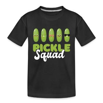 Pickle Squad - Kids' Premium Organic T-Shirt - black - Front