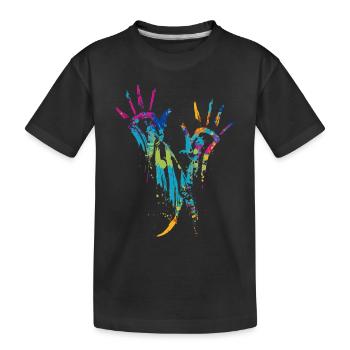 Colorful hands Blaze of color - Kids' Premium Organic T-Shirt - black - Front