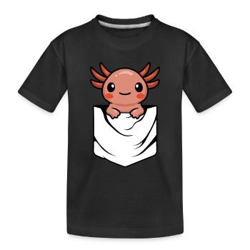 Anime Axlotl - Kids' Premium Organic T-Shirt - black - Front