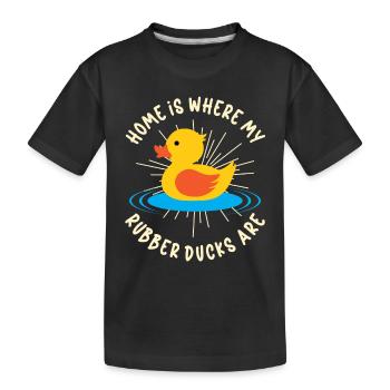 Canards en caoutchouc Canard Duck Lovers Salle de bain - T-shirt bio Premium Enfant - noir - Devant