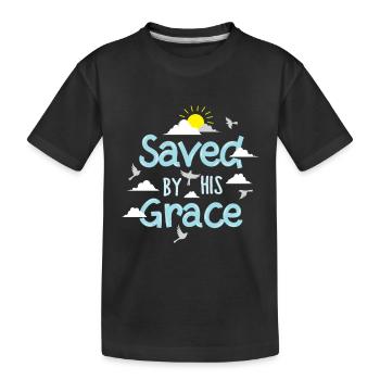 Sauvé par sa grâce - T-shirt bio Premium Enfant - noir - Devant