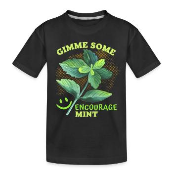 Pfefferminz, Minze lustiger Peppermint-Spruch, Pun - Kinder Premium Bio T-Shirt - Schwarz - Vorne