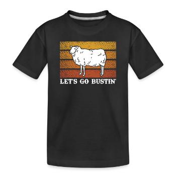 Let's Go Butin' Mutton Vintage Sheep Gift - Kids' Premium Organic T-Shirt - black - Front
