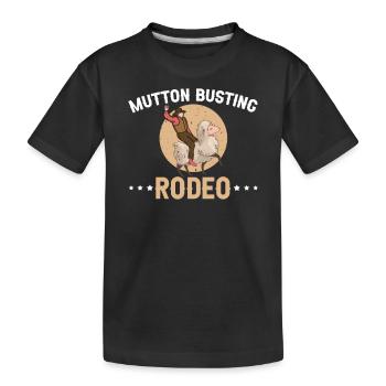 Mutton Busting Rodeo Western Sheep Rider - Kids' Premium Organic T-Shirt - black - Front