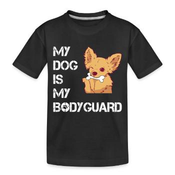 MY DOG IS MY BODYGUARD - Hund - Kinder Premium Bio T-Shirt - Schwarz - Vorne
