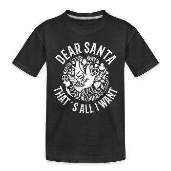 Christmas Peace onEarth T-Shirt - Kids' Premium Organic T-Shirt - black - Front