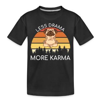 Karma regelt das schon. Meditation. Hund. - Kinder Premium Bio T-Shirt - Schwarz - Vorne