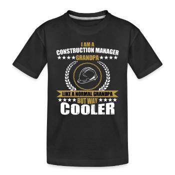 Funny construction manager Grandpa - Kids' Premium Organic T-Shirt - black - Front