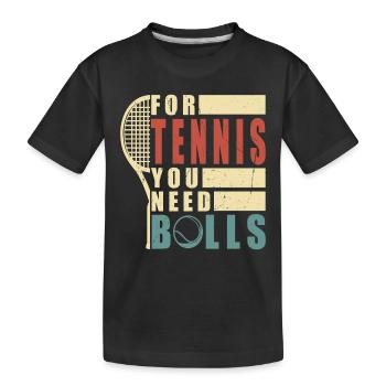 Joueur de tennis Balle de tennis - T-shirt bio Premium Enfant - noir - Devant