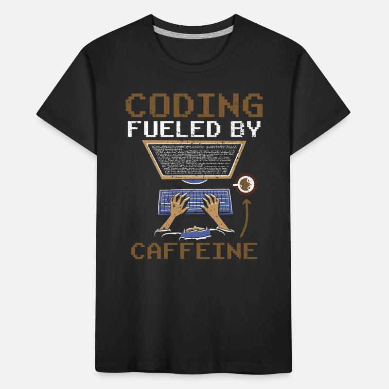 Programming powered by caffeine coding Kids' Premium Organic T-Shirt