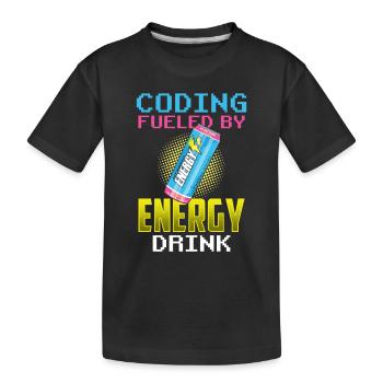 Programming with Energydrinks Coder Coding Code - Kids' Premium Organic T-Shirt - black - Front