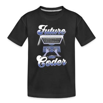 Future Coder Code Programmer Coding - Kids' Premium Organic T-Shirt - black - Front