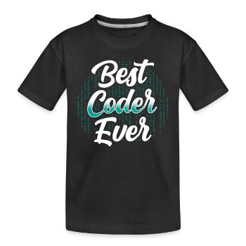 Meilleur programmeur de code de code jamais Coder - T-shirt bio Premium Enfant - noir - Devant