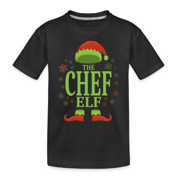 Chefkoch Weihnachtself - Kinder Premium Bio T-Shirt - Schwarz - Vorne