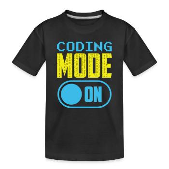 Programming Mode A Coding Coder Programmer - Kids' Premium Organic T-Shirt - black - Front