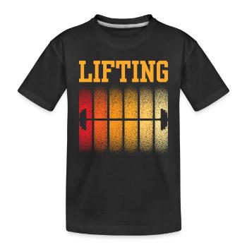 Heben Workout Gewichtheber Gewichtheben Gym - Kinder Premium Bio T-Shirt - Schwarz - Vorne
