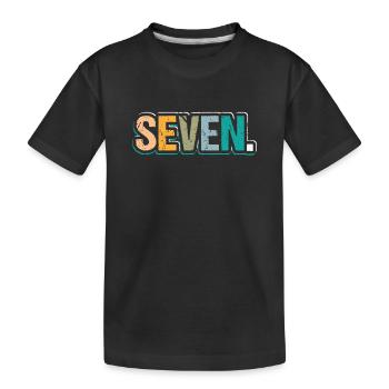 7e anniversaire Enfants Sept ans - T-shirt bio Premium Enfant - noir - Devant