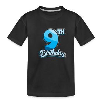 9th Birthday Kids Nine Birthday - Kids' Premium Organic T-Shirt - black - Front