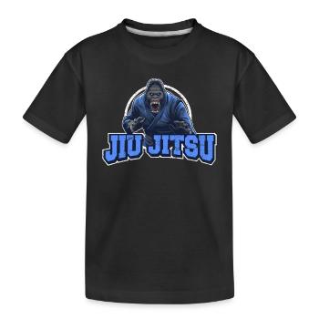 Brazilian Jiu Jitsu Gorilla BJJ Brazilian Jiu-Jits - Kinder Premium Bio T-Shirt - Schwarz - Vorne