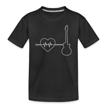 EGitarre heartbeat - Kids' Premium Organic T-Shirt - black - Front