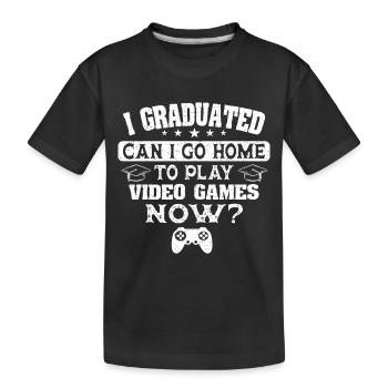 Diplômés Gamer Diplôme de joueur de jeu vidéo - T-shirt bio Premium Enfant - noir - Devant