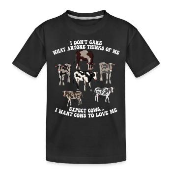 Je me fiche de ce que les gens pensent de moi Éleveur de vaches - T-shirt bio Premium Enfant - noir - Devant
