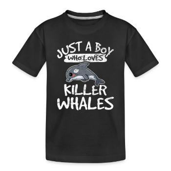 Orca Killer Whale Boys Kids Teens Whale Lover Ceto - Kinder Premium Bio T-Shirt - Schwarz - Vorne