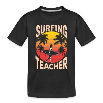 Moniteur de surf planche de surf surf surfer - T-shirt bio Premium Enfant - noir - Devant