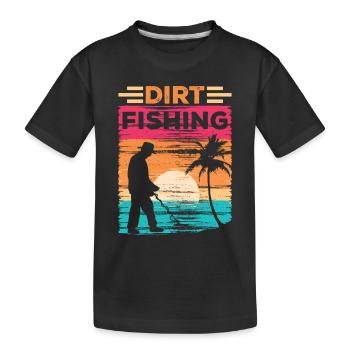 Détection de métaux de pêche à la saleté - T-shirt bio Premium Enfant - noir - Devant