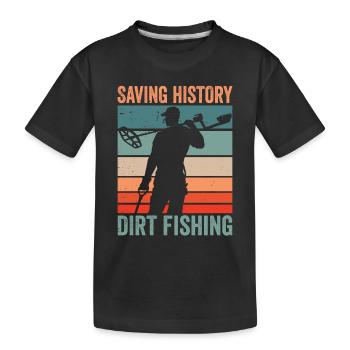 Sauvegarde de l’histoire Dirt Fishing Metal Detection - T-shirt bio Premium Enfant - noir - Devant