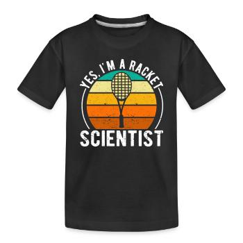 Funny tennis player-coach-fan Yes, I'm a - Kids' Premium Organic T-Shirt - black - Front