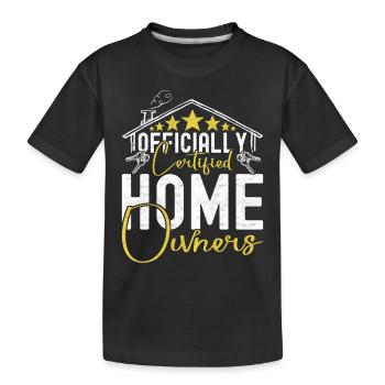 Achat d’une maison pour les propriétaires - T-shirt bio Premium Enfant - noir - Devant