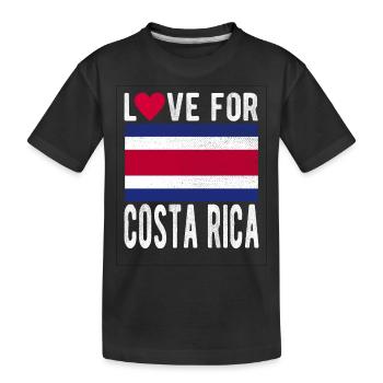 Costa Rica Fahne - Kinder Premium Bio T-Shirt - Schwarz - Vorne