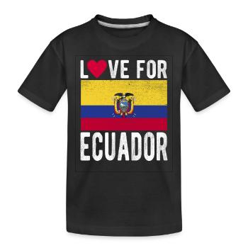 Ecuador Fahne - Kinder Premium Bio T-Shirt - Schwarz - Vorne