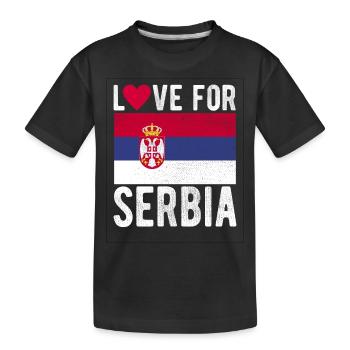 Serbien Fahne - Kinder Premium Bio T-Shirt - Schwarz - Vorne