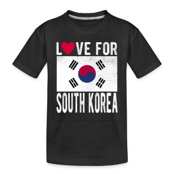 Drapeau de la Corée du Sud - T-shirt bio Premium Enfant - noir - Devant