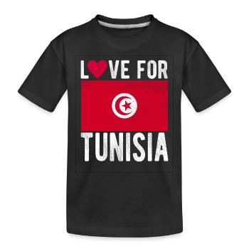 Tunesien Fahne - Kinder Premium Bio T-Shirt - Schwarz - Vorne